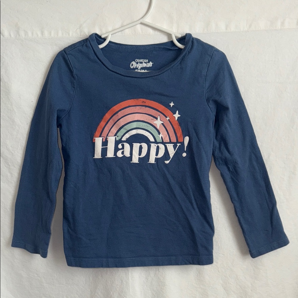 OshKosh B'gosh Blue Rainbow 'Happy!' Long Sleeve Tee